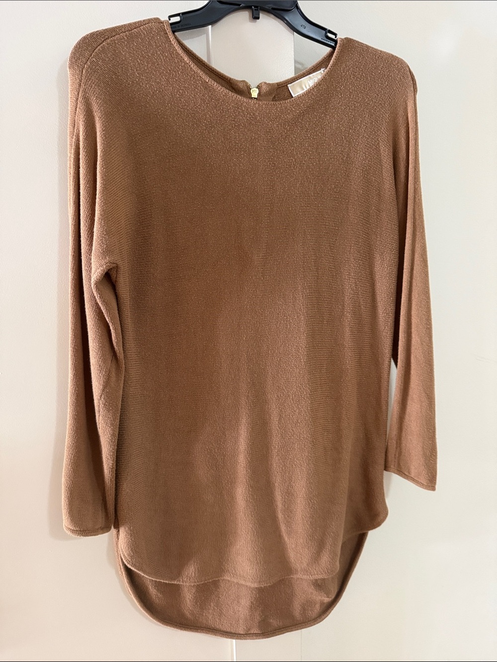 MICHAEL Michael Kors Camel/Brown Knit V-Neck tunic Sweater